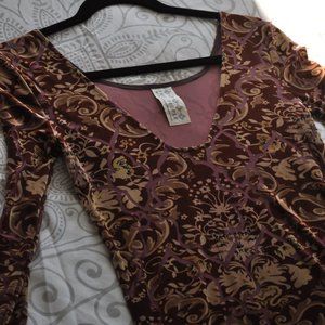 Free People Long Sleeved Velvet Dress Tunic XS